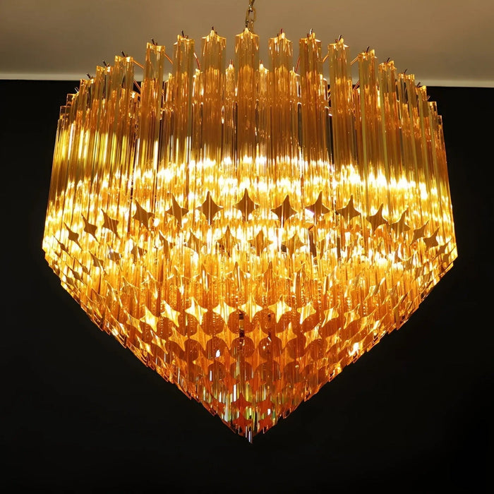 Prism Amber Glass Chandelier - Simprolos