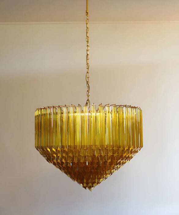 Prism Amber Glass Chandelier - Simprolos