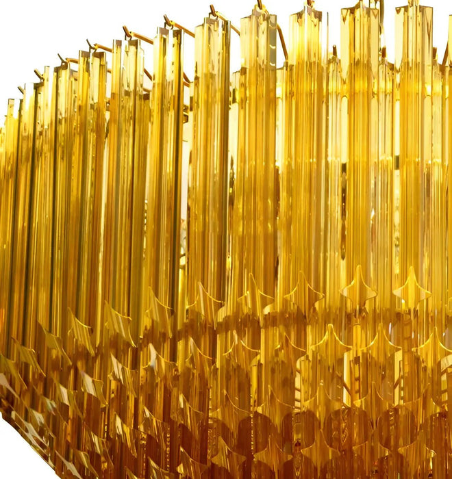 Prism Amber Glass Chandelier - Simprolos