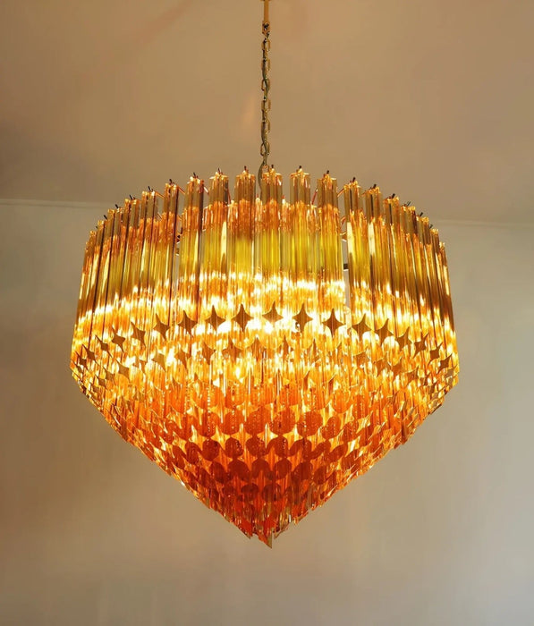 Prism Amber Glass Chandelier - Simprolos