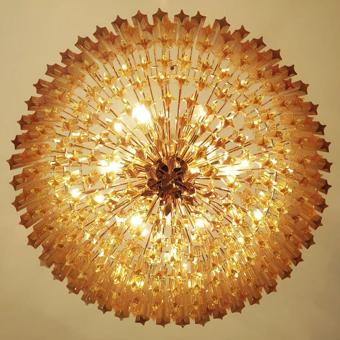 Prism Amber Glass Chandelier - Simprolos