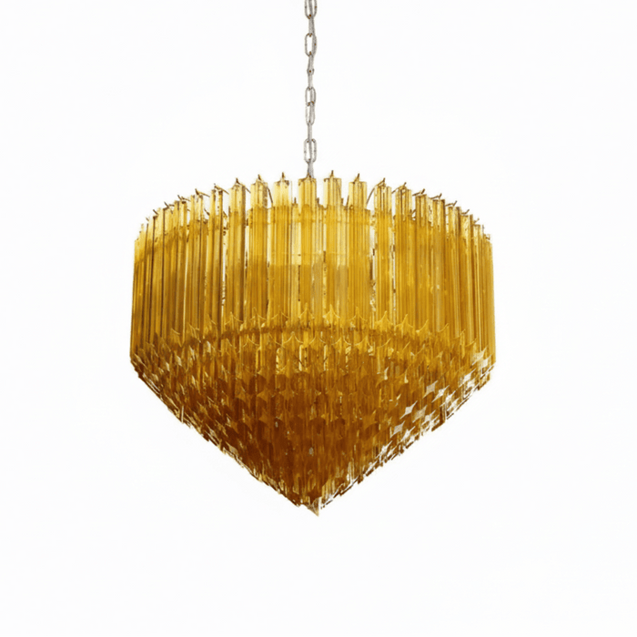 Prism Amber Glass Chandelier - Simprolos