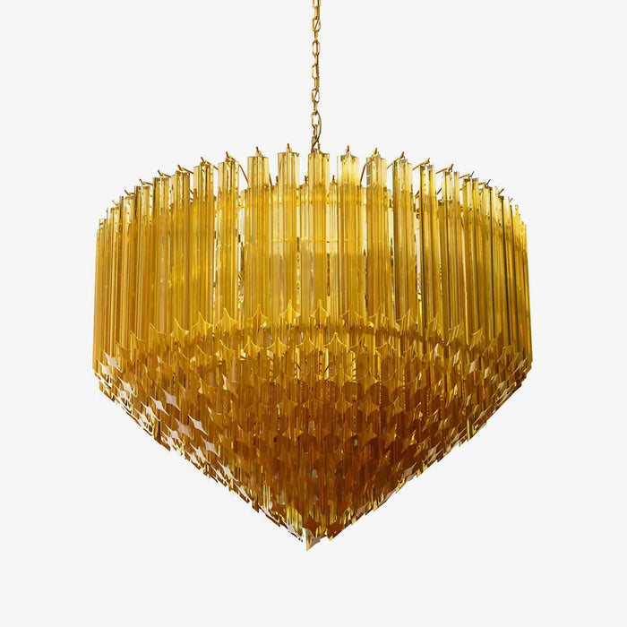 Prism Amber Glass Chandelier - Simprolos