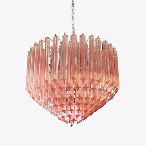 Prism Pink Glass Chandelier - Simprolos