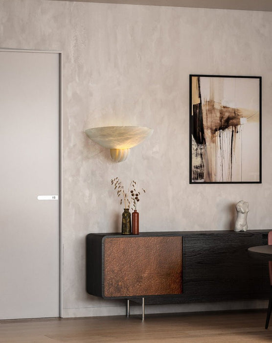 Rare Alabaster Wall Sconce - Simprolos