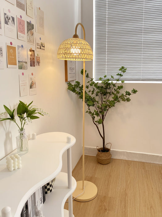 Rattan Arch Floor Lamp Simprolos