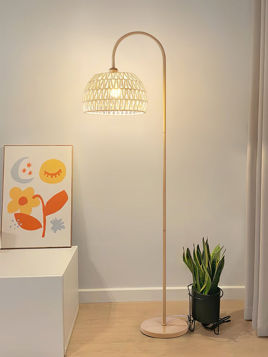 Rattan Arch Floor Lamp Simprolos