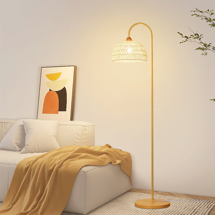 Rattan Arch Floor Lamp Simprolos