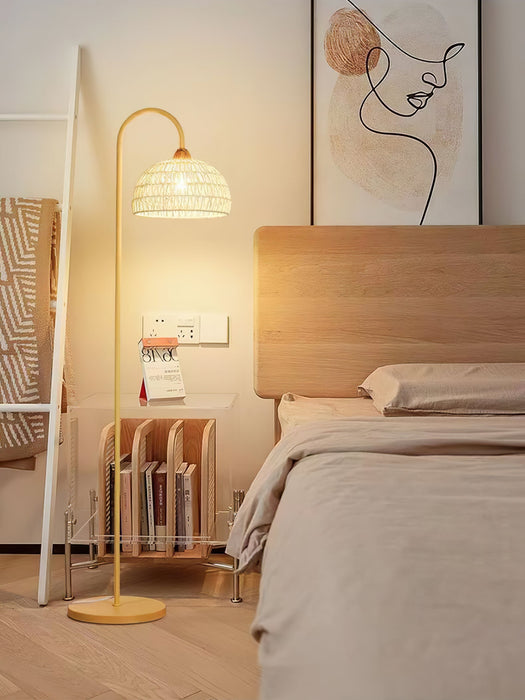 Rattan Arch Floor Lamp Simprolos