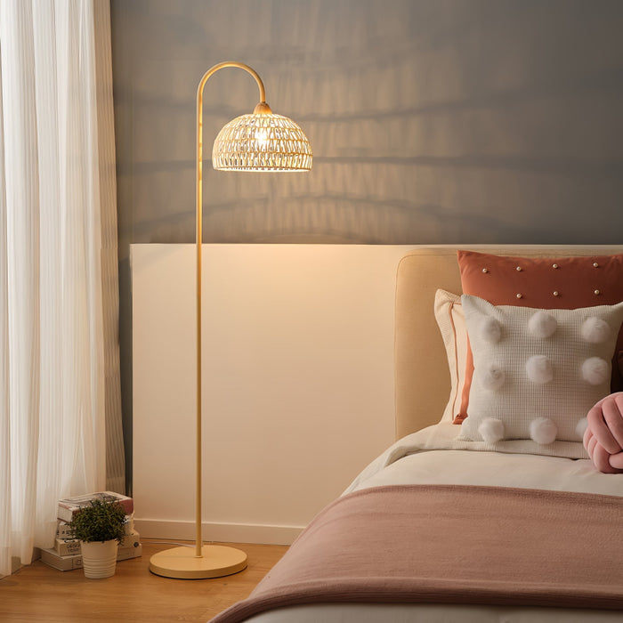 Rattan Arch Floor Lamp Simprolos
