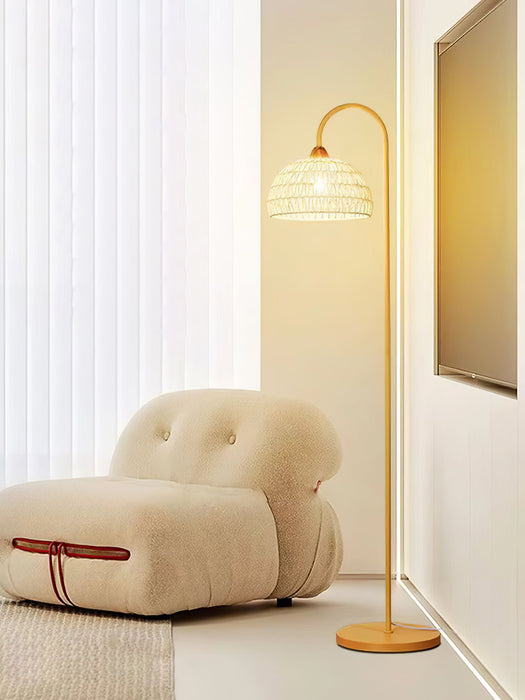 Rattan Arch Floor Lamp Simprolos