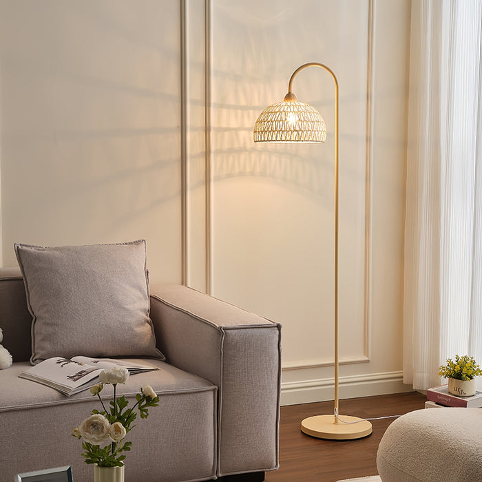 Rattan Arch Floor Lamp Simprolos