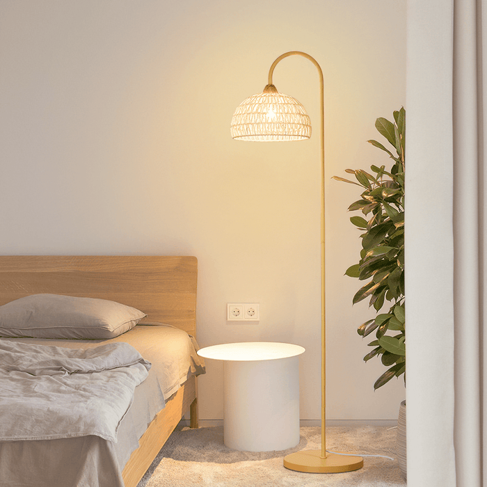 Rattan Arch Floor Lamp Simprolos