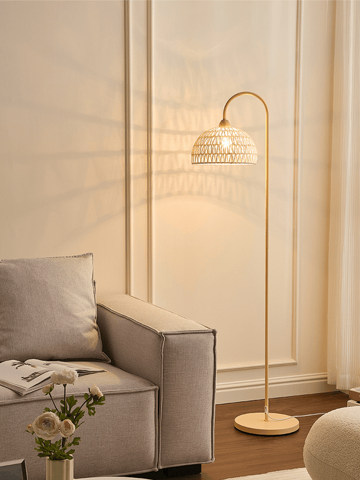 Rattan Arch Floor Lamp Simprolos