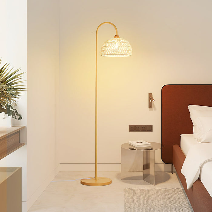 Rattan Arch Floor Lamp Simprolos