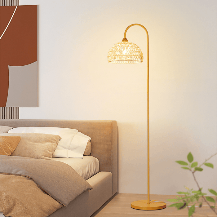 Rattan Arch Floor Lamp Simprolos