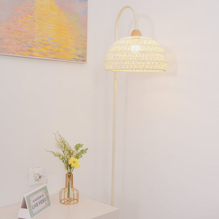 Rattan Arch Floor Lamp Simprolos