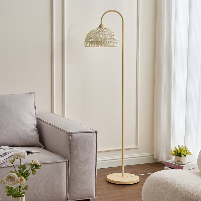 Rattan Arch Floor Lamp Simprolos