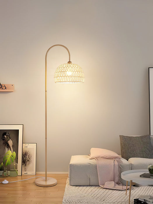 Rattan Arch Floor Lamp Simprolos