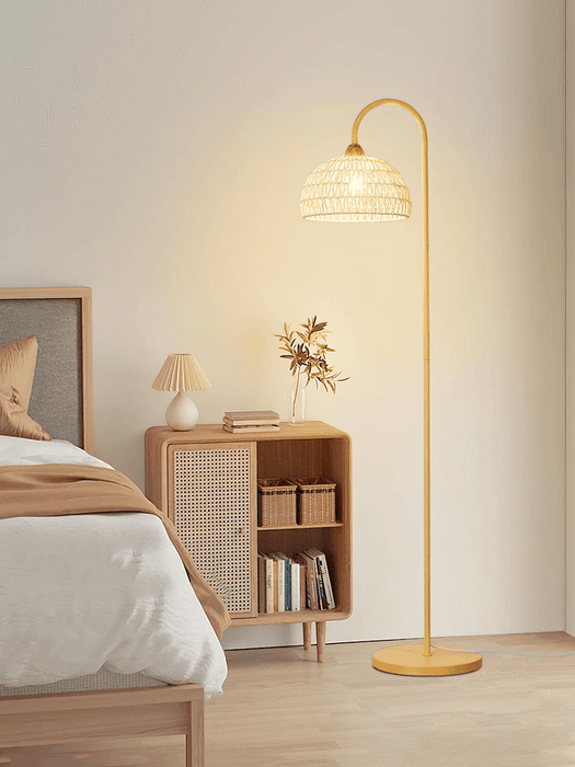 Rattan Arch Floor Lamp Simprolos