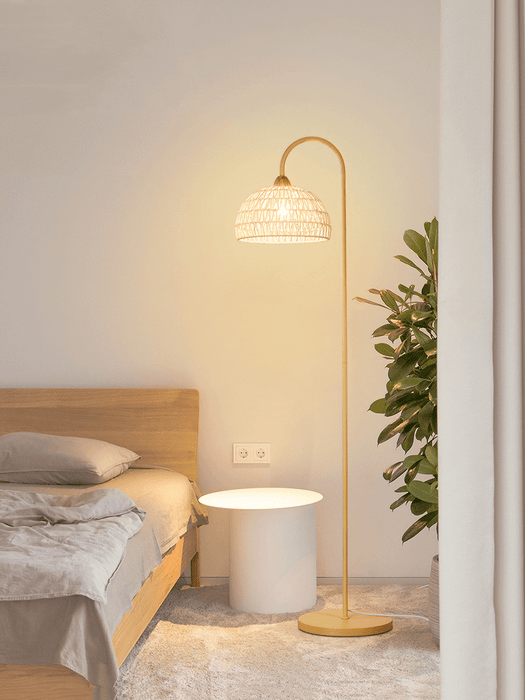 Rattan Arch Floor Lamp Simprolos