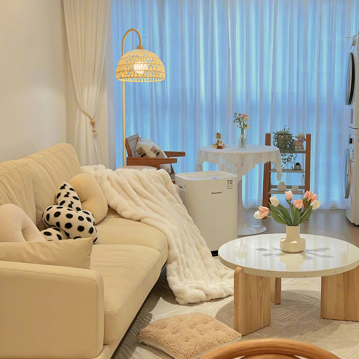 Rattan Arch Floor Lamp Simprolos
