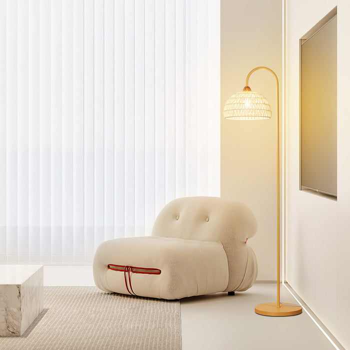 Rattan Arch Floor Lamp Simprolos