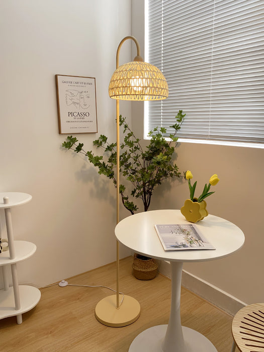 Rattan Arch Floor Lamp Simprolos