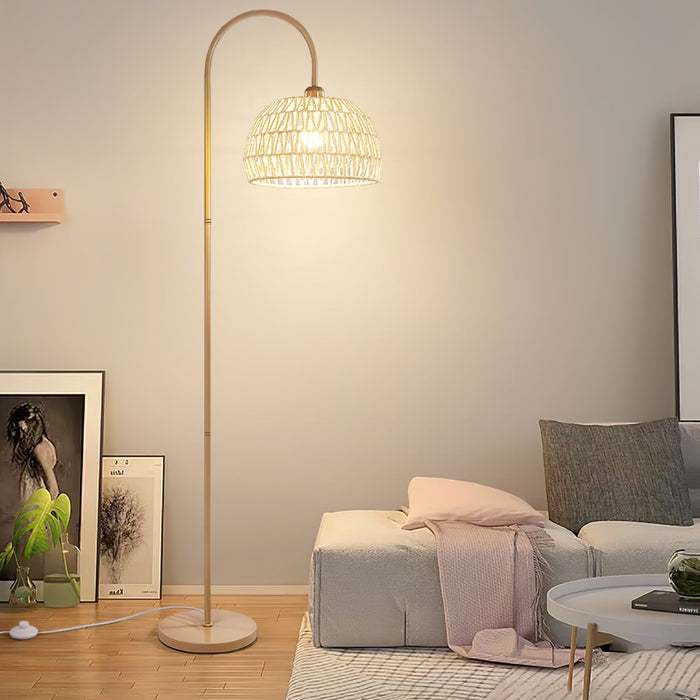 Rattan Arch Floor Lamp Simprolos