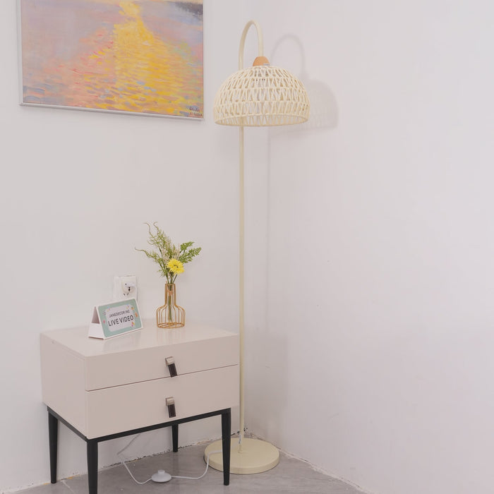 Rattan Arch Floor Lamp Simprolos