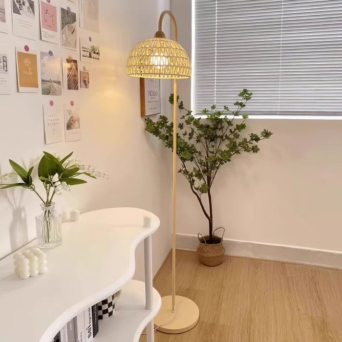 Rattan Arch Floor Lamp Simprolos