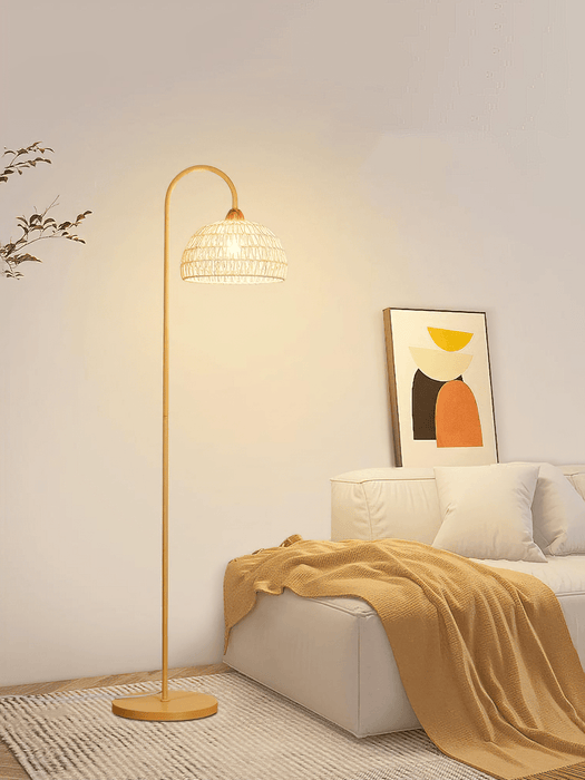 Rattan Arch Floor Lamp Simprolos