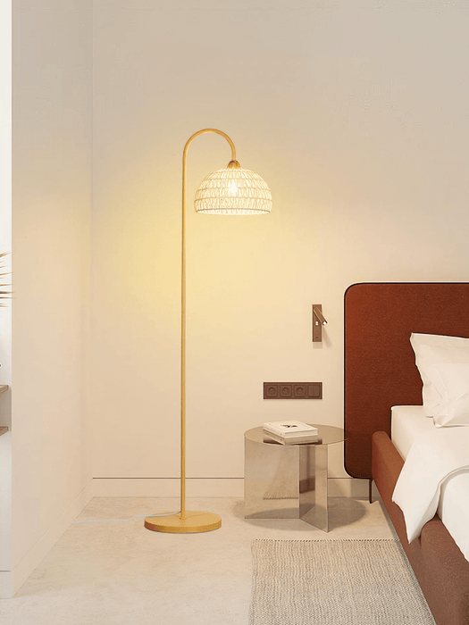 Rattan Arch Floor Lamp Simprolos