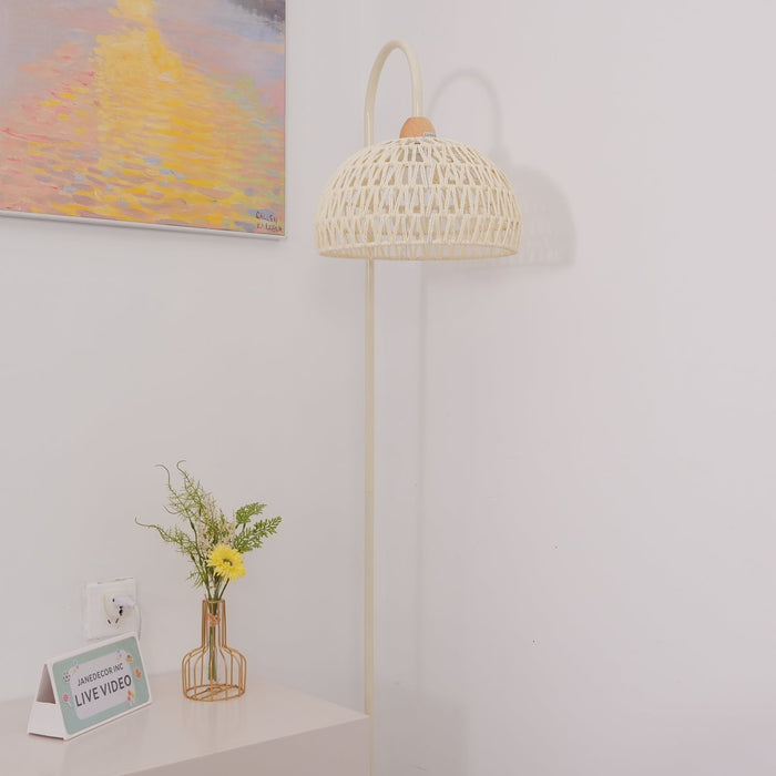 Rattan Arch Floor Lamp Simprolos