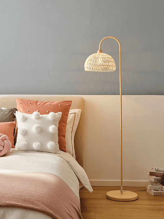 Rattan Arch Floor Lamp Simprolos