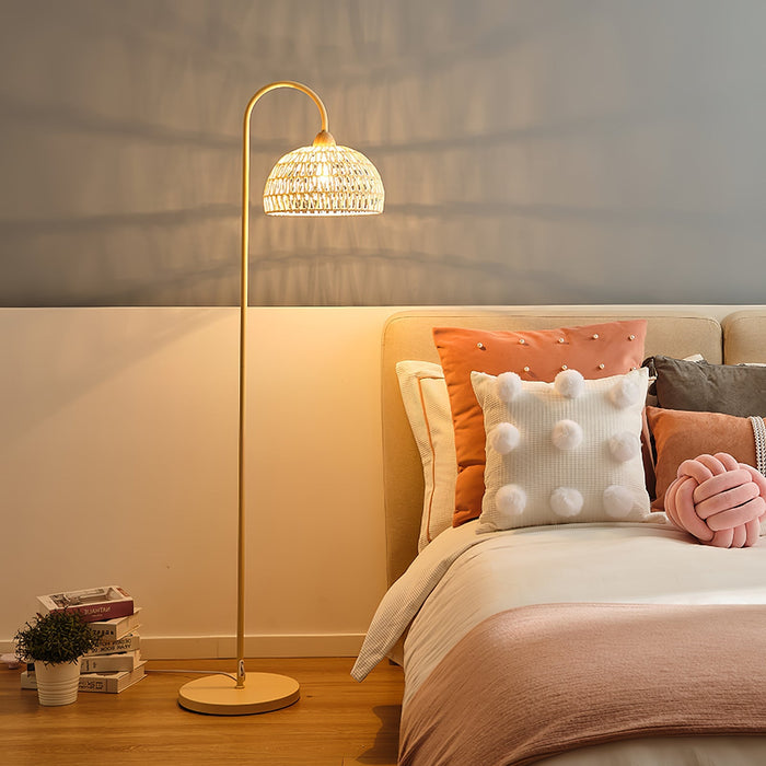 Rattan Arch Floor Lamp Simprolos