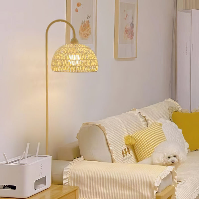 Rattan Arch Floor Lamp Simprolos