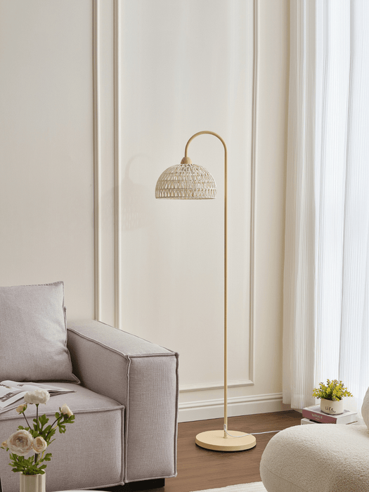 Rattan Arch Floor Lamp Simprolos
