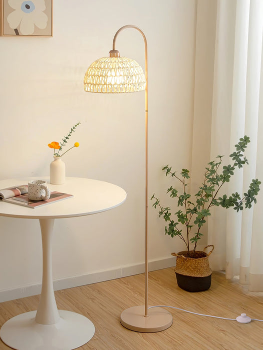 Rattan Arch Floor Lamp Simprolos