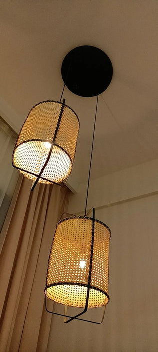 Rattan Cane Pendant Light - Simprolos