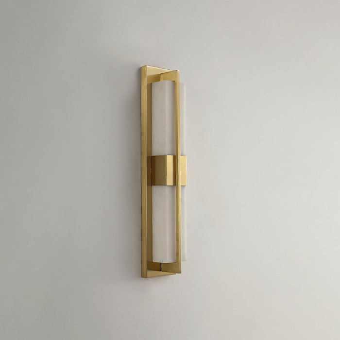 Rectangular Alabaster Brass Wall Sconce - Simprolos