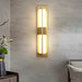 Rectangular Alabaster Brass Wall Sconce - Simprolos