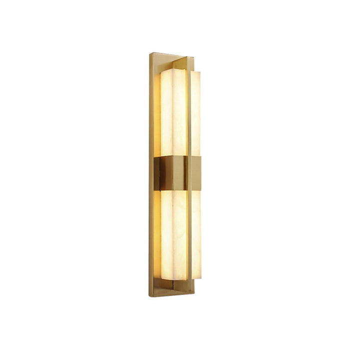 Rectangular Alabaster Brass Wall Sconce - Simprolos
