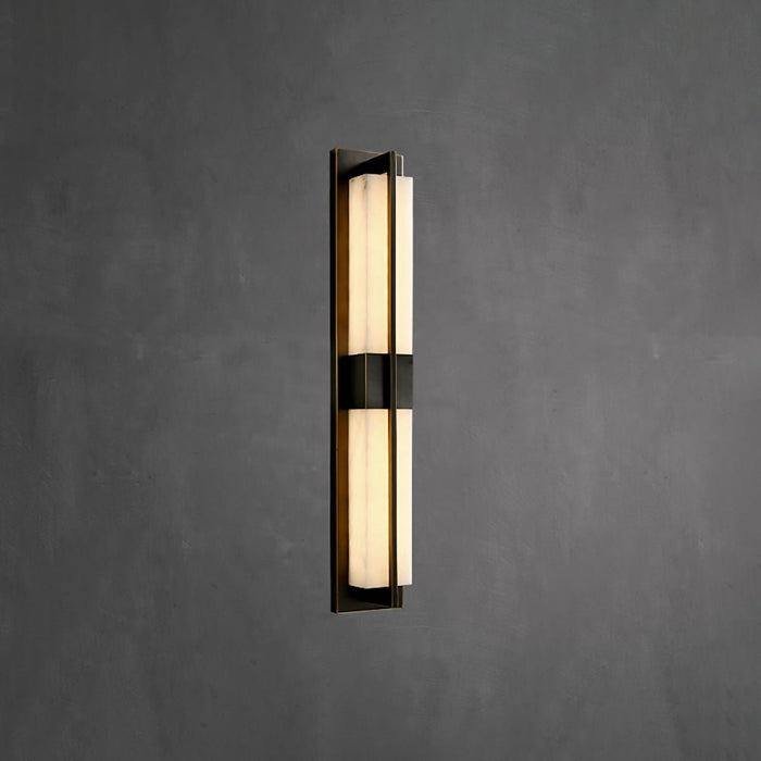 Rectangular Alabaster Brass Wall Sconce - Simprolos