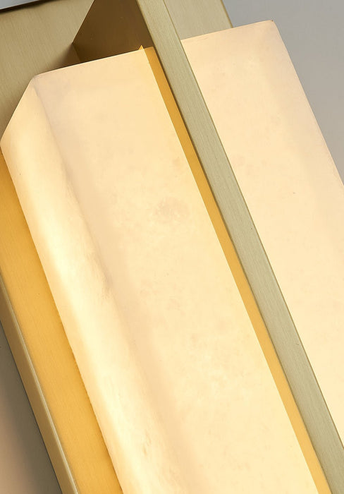 Rectangular Alabaster Brass Wall Sconce - Simprolos