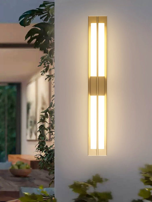 Rectangular Alabaster Brass Wall Sconce - Simprolos