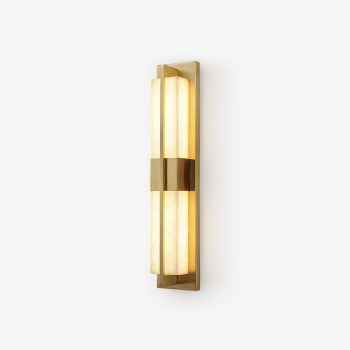 Rectangular Alabaster Brass Wall Sconce - Simprolos
