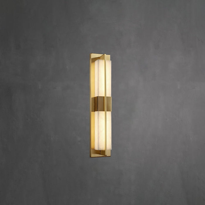 Rectangular Alabaster Brass Wall Sconce - Simprolos