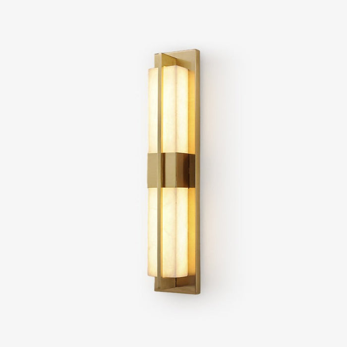 Rectangular Alabaster Brass Wall Sconce - Simprolos