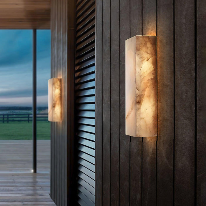 Rectangular Alabaster Wall Sconce - Simprolos